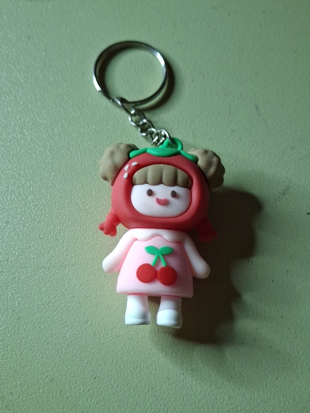 Cute Apple Girl Keychain Purse Charm Toy - Pink & Red New